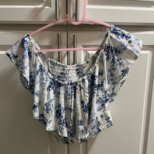 Floral off the shoulder crop top